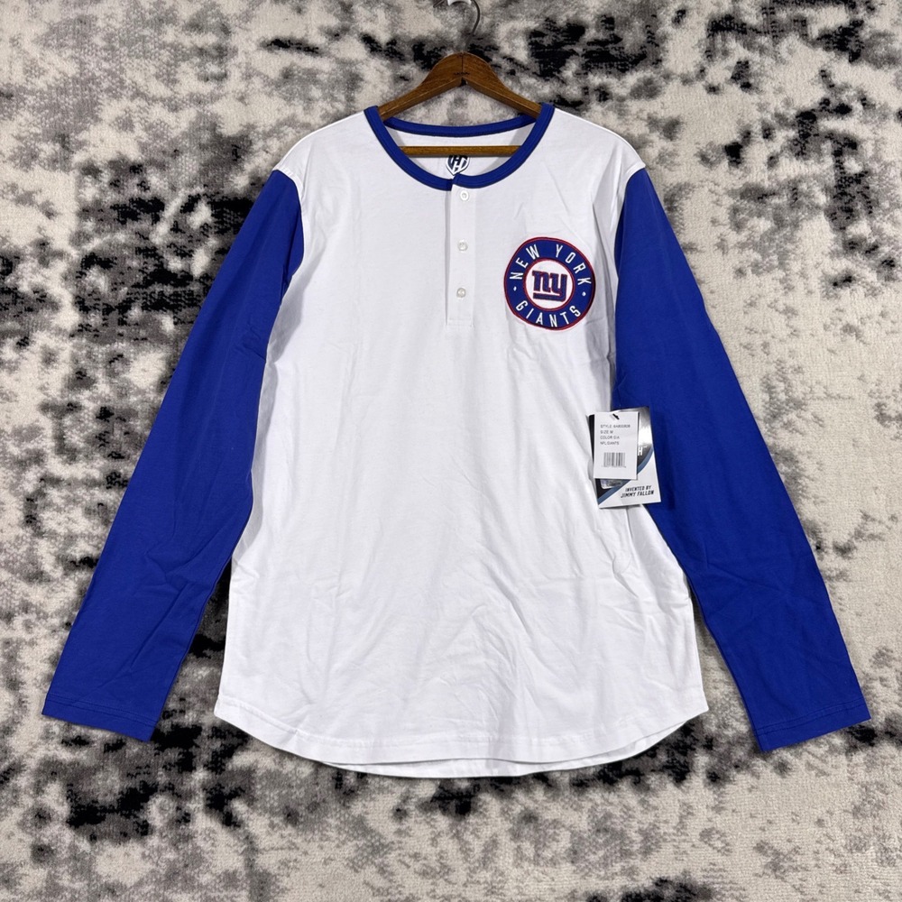 Hands High Womens‎ New York Giants NFL Long Sleeve Henley Shirt Size M